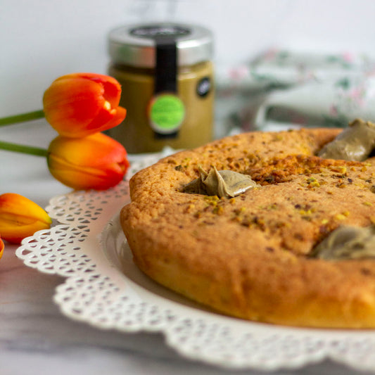 Crostata morbida al cucchiaio con crema pistacchio 60%