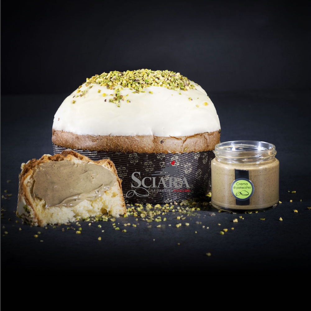 panettone artigianale al pistacchio di bronte - sciara pistacchio