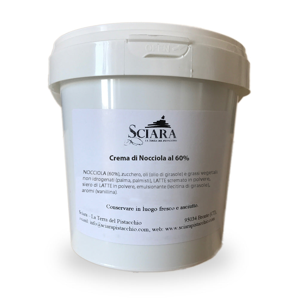 Crema di Nocciola al 60% 190 grammi - La Intensa - Sciara La terra del pistacchio Bronte
