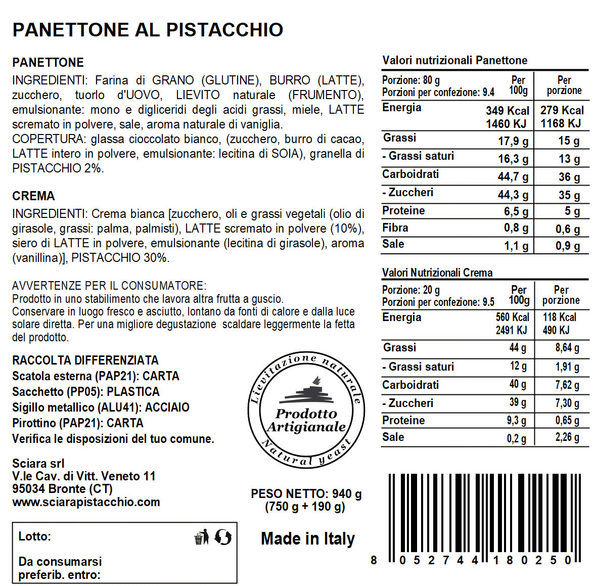 Box Natale - Cesta Natalizia prodotti al Pistacchio - Sciara La terra del pistacchio Bronte