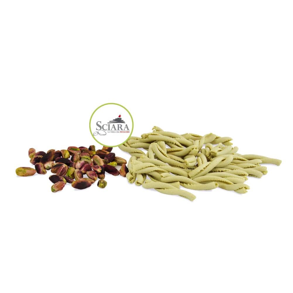 Caserecce al Pistacchio - pasta al pistacchio bronte sciara