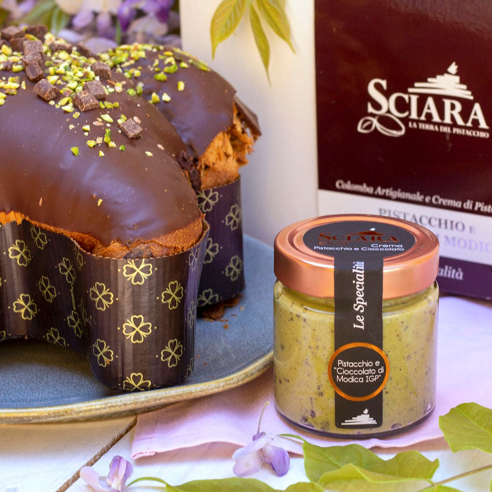 Colomba Pistacchio e "Cioccolato di Modica IGP" - Sciara La terra del pistacchio Bronte