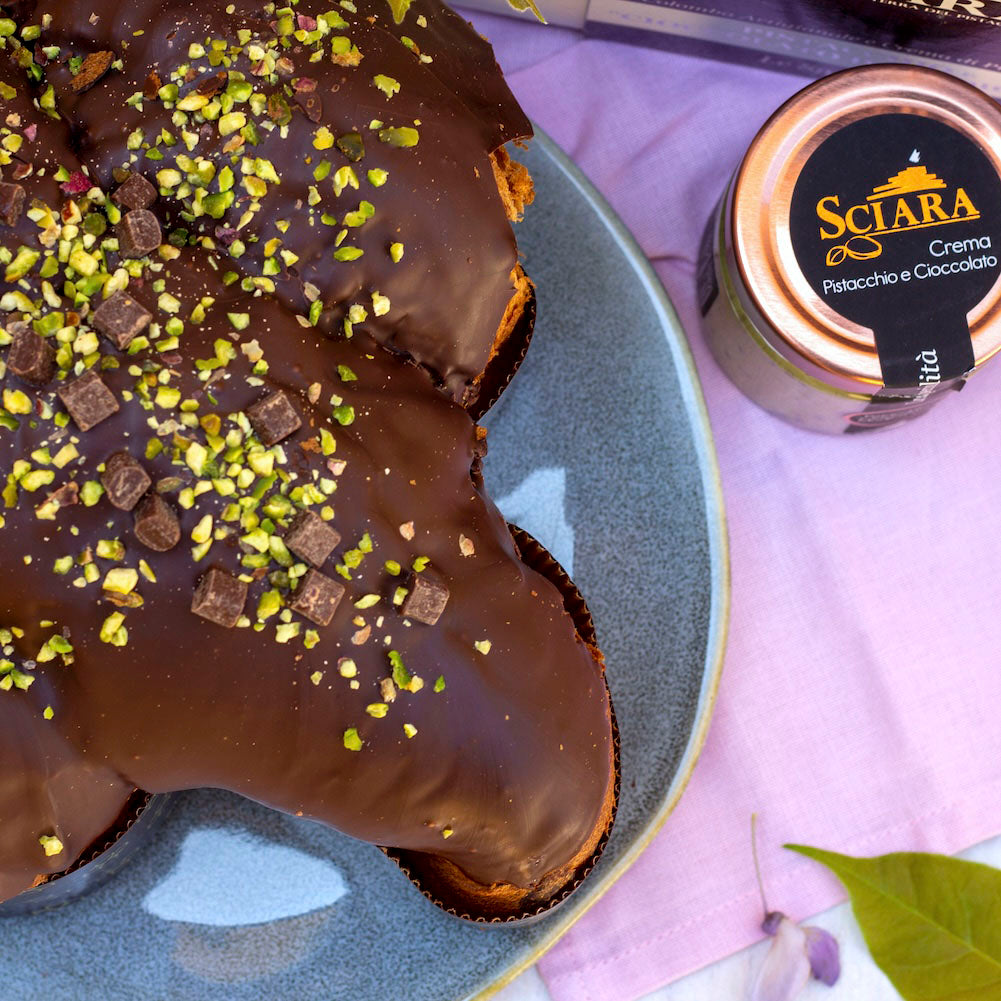 Colomba Pistacchio e "Cioccolato di Modica IGP" - Sciara La terra del pistacchio Bronte