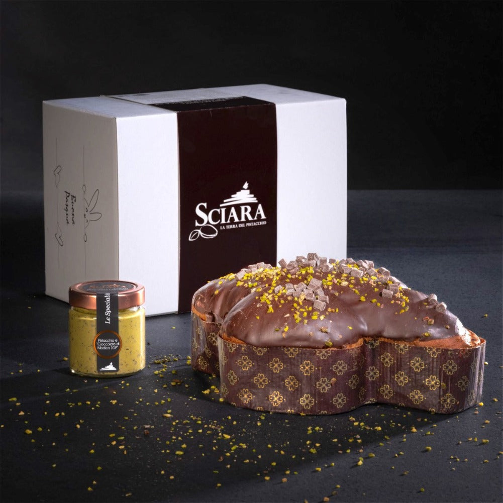 Colomba Pistacchio e "Cioccolato di Modica IGP" - Sciara La terra del pistacchio Bronte