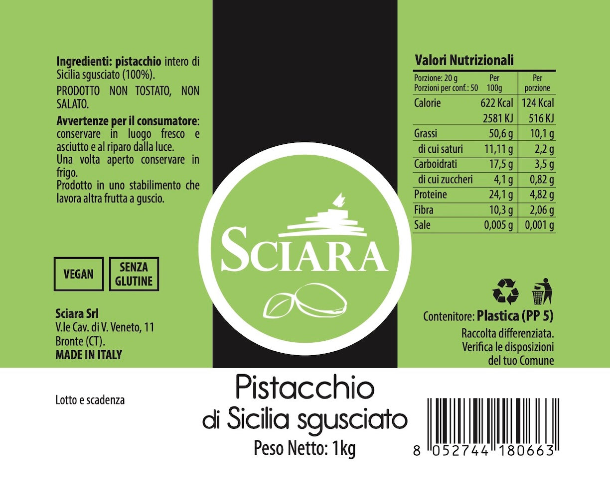 Pistacchio Siciliano sgusciato - Sciara La terra del pistacchio Bronte