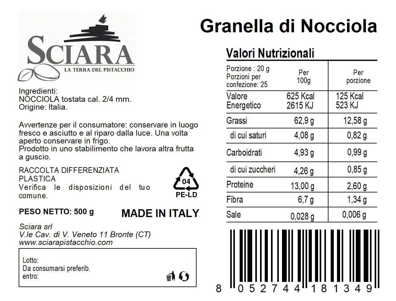 Granella di Nocciola - Sciara La terra del pistacchio Bronte
