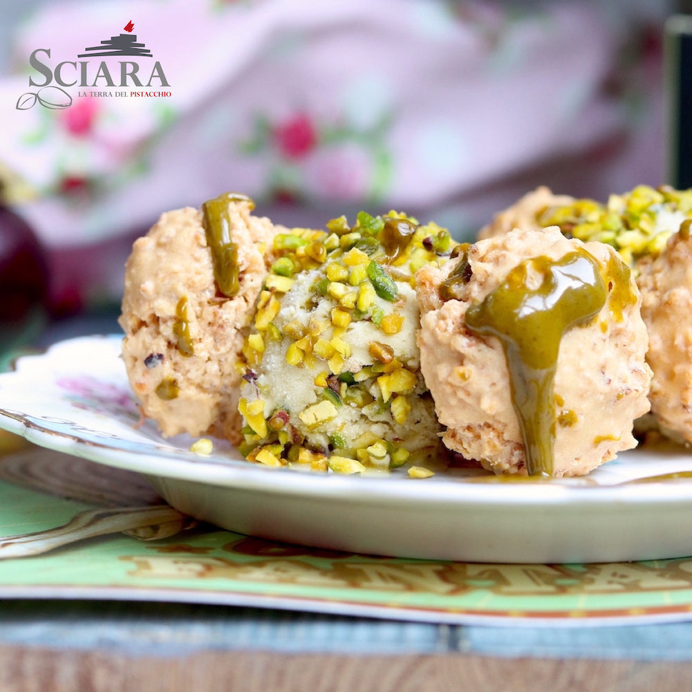 granella di pistacchio sciara - brutti ma buoni con gelato al pistacchio