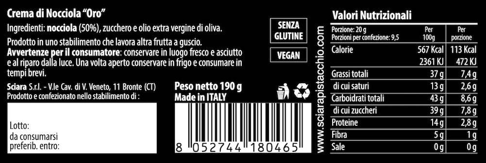Mix Creme spalmabili senza latte Pistacchio, Mandorla e Nocciola 190 grammi x 3 - Le Oro - Sciara La terra del pistacchio Bronte