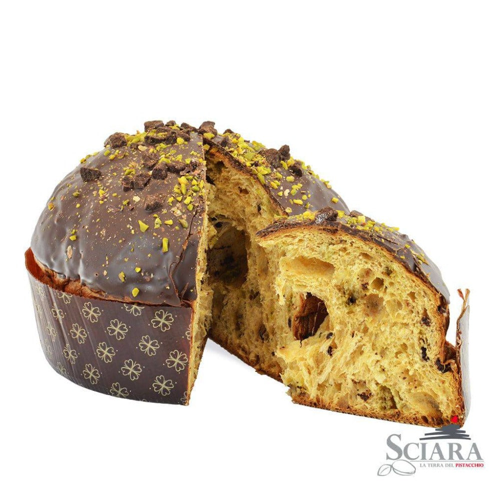 Panettone Pistacchio e "Cioccolato di Modica IGP" - Sciara La terra del pistacchio Bronte