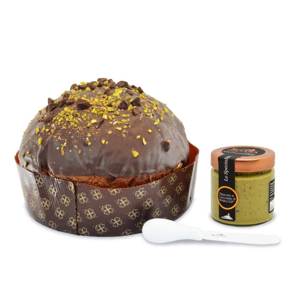 Panettone Pistacchio e "Cioccolato di Modica IGP" - Sciara La terra del pistacchio Bronte