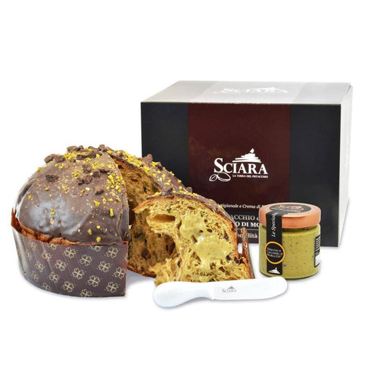 Panettone Pistacchio e "Cioccolato di Modica IGP" - Sciara La terra del pistacchio Bronte