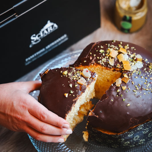 Panettone Pistacchio e Arancia di Sicilia con Crema di Pistacchio al 60% - Sciara La terra del pistacchio Bronte