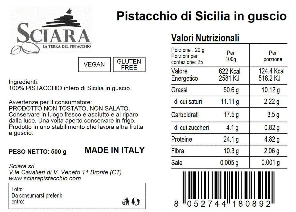 Pistacchio Siciliano in guscio - Sciara La terra del pistacchio Bronte