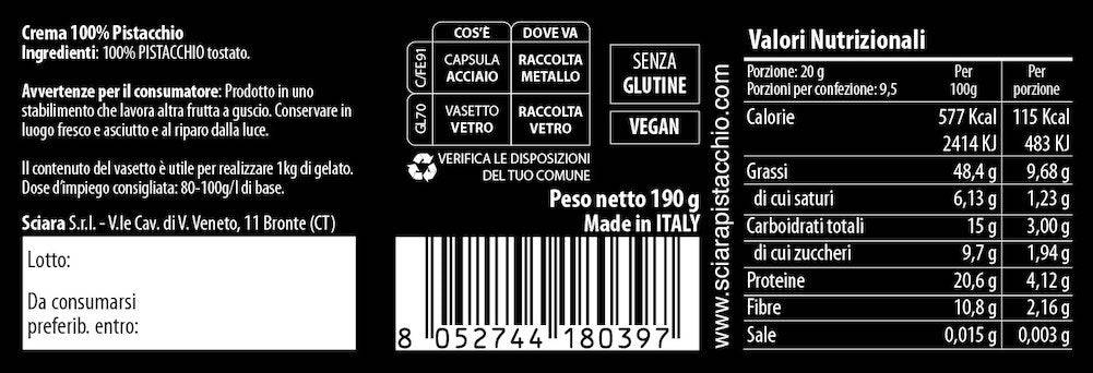 crema 100% pistacchio - sciara pistacchio bronte