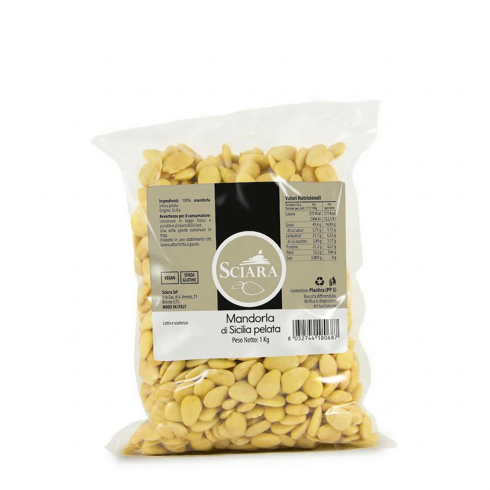 Mandorle pelate di Sicilia - Sciara La terra del pistacchio Bronte