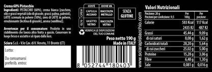 Crema di Pistacchio al 60% 190 grammi - La Intensa - Sciara La terra del pistacchio Bronte