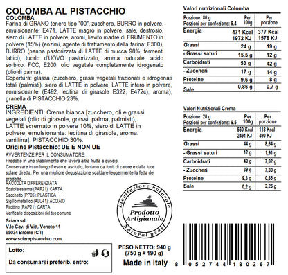Colomba al Pistacchio a lievitazione naturale - Sciara La terra del pistacchio Bronte
