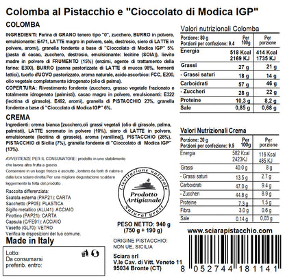 colomba cioccolato pistacchio bronte sciara