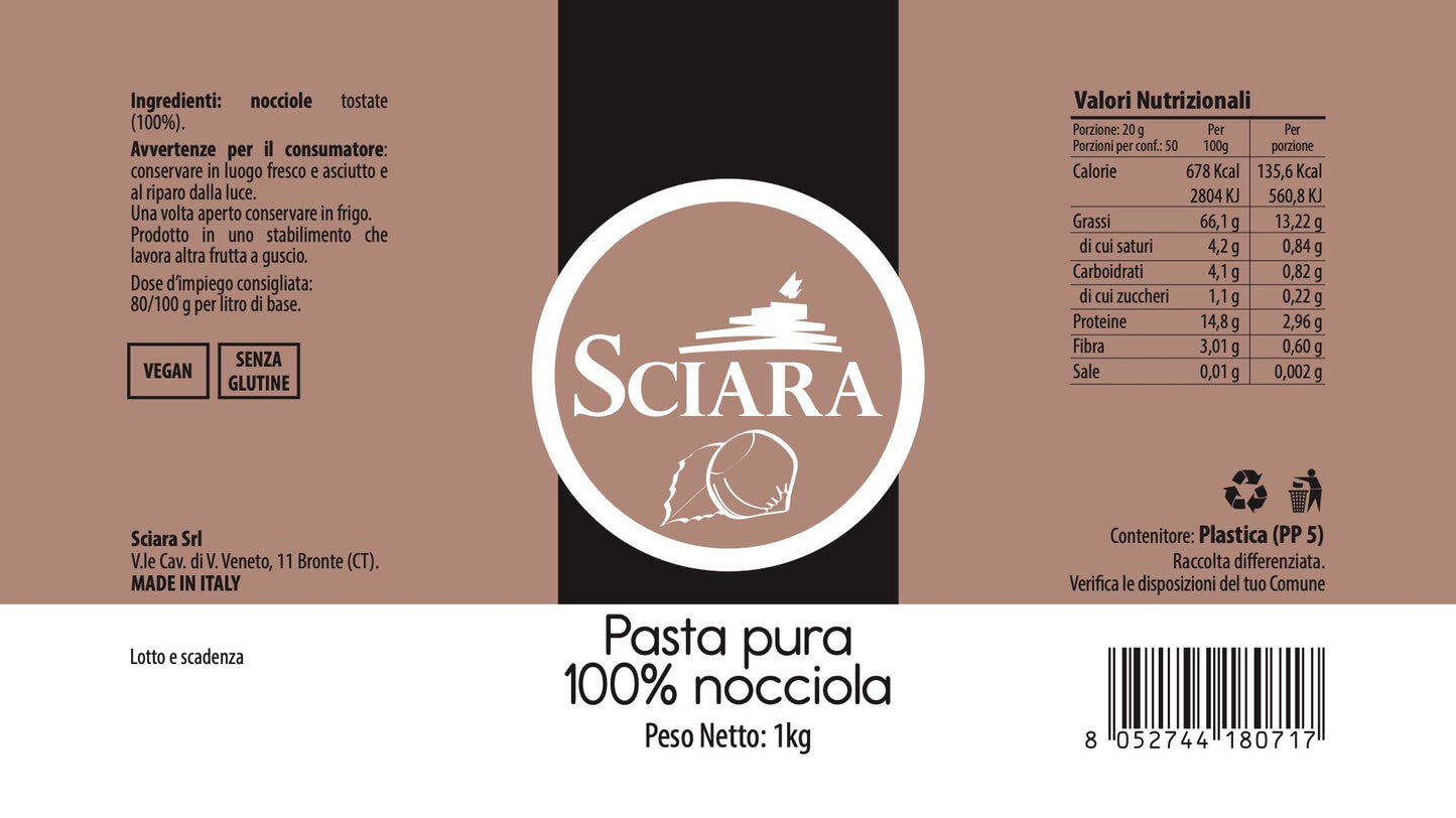 Base per Gelato alla Nocciola - Sciara La terra del pistacchio Bronte