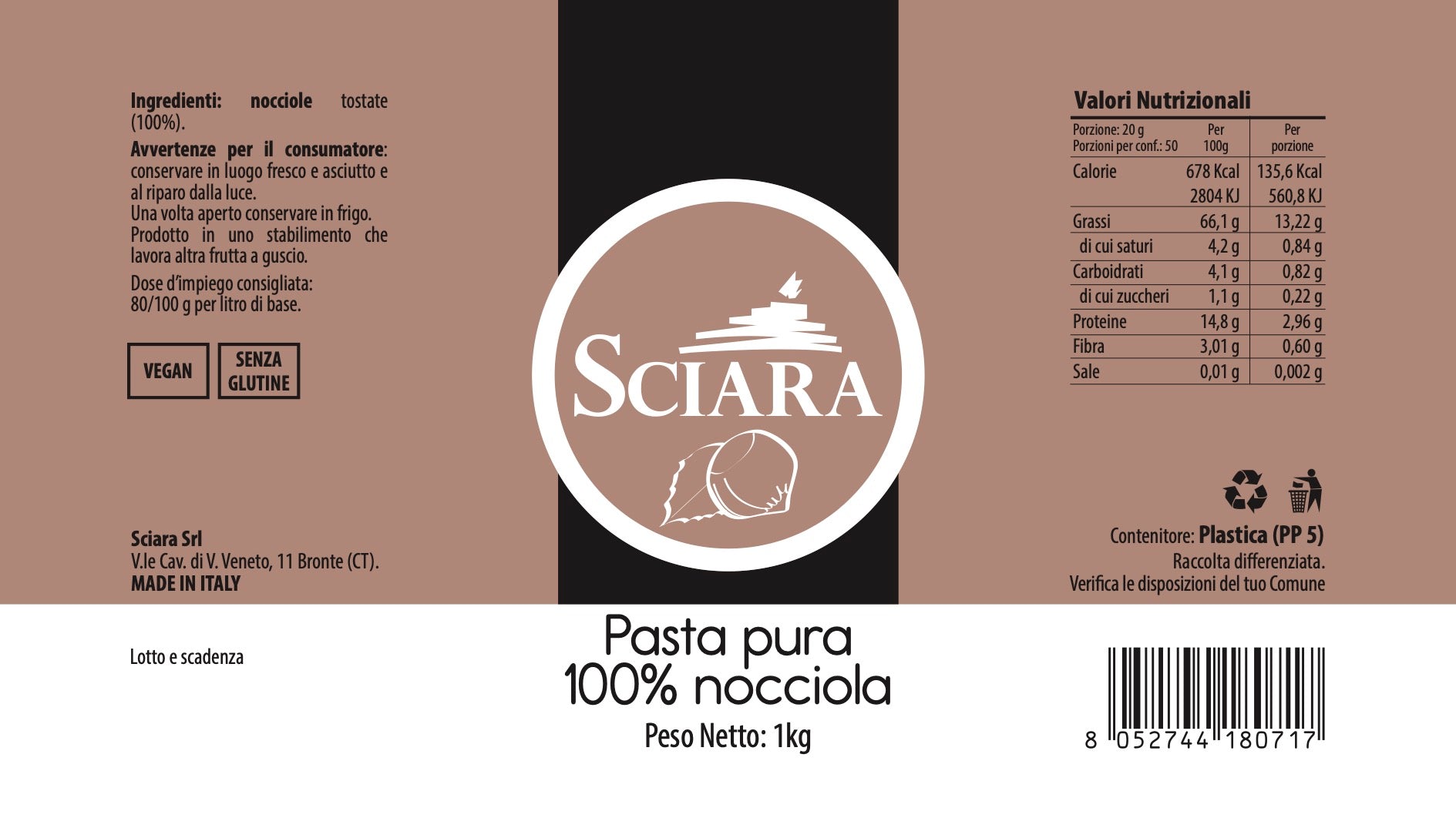 Base per Gelato alla Nocciola - Sciara La terra del pistacchio Bronte