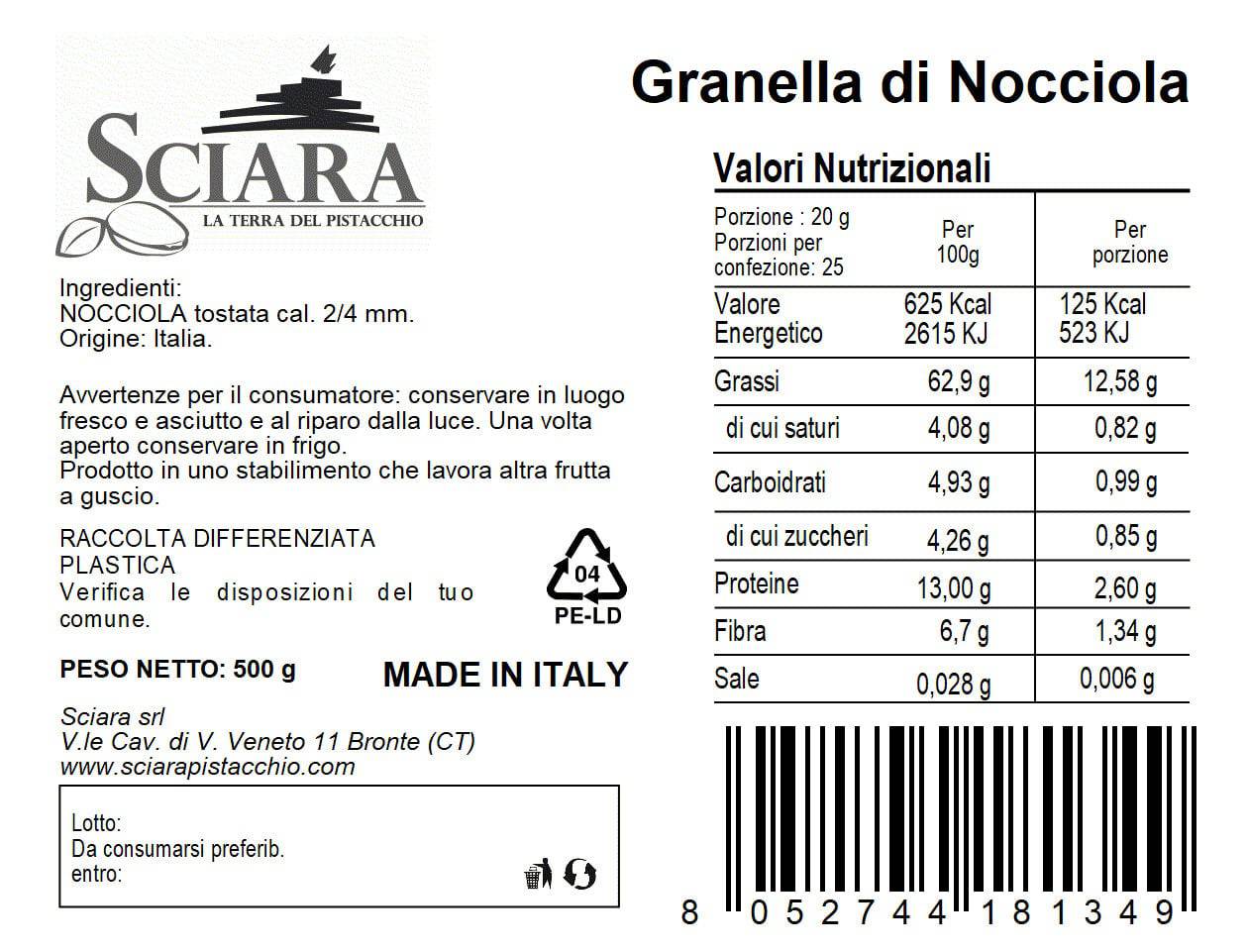 Granella di Nocciola - Sciara La terra del pistacchio Bronte