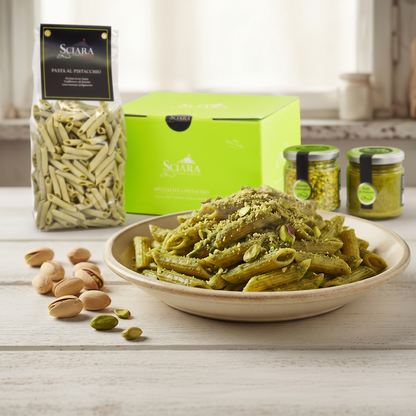 piatto di pasta al pistacchio di bronte sciara-kit pasta