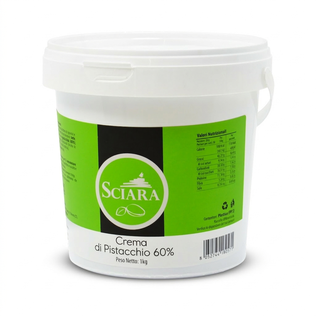 crema di pistacchio 60% - crema di pistacchio intensa - sciara pistacchio bronte
